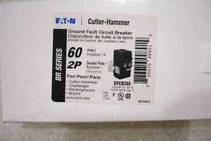 Cutler Hammer Circuit Breaker GFCB260 2p 15 thur 60 Amp