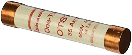 Mersen OTS Class K-5 General Purpose Fuse, 600VAC/300VDC, 50kA AC/20kA DC, 35 Ampere, 1-1/16" Diameter x 5-1/2" Length