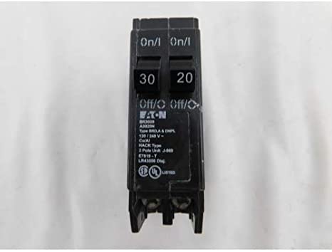 EATON CUTLER HAMMER BR3020 BR Duplex Breaker 1-30A/1 20A 120/240V 10K Non-CTL