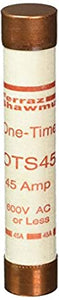 Mersen OTS Class K-5 General Purpose Fuse, 600VAC/300VDC, 50kA AC/20kA DC, 45 Ampere, 1-1/16" Diameter x 5-1/2" Length