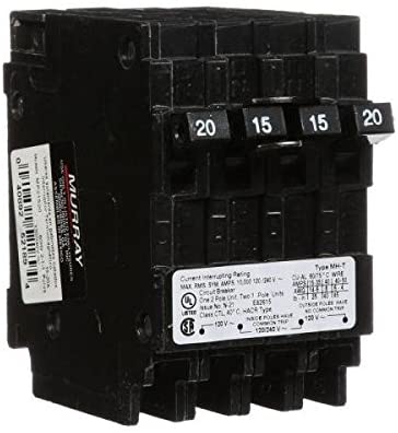 Murray MP21520 1/2-Inch Frame Two Single 15 one Double Pole 20-Amp Breakers, COLOR
