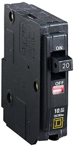 Square D Schneider Electric, QO120, Circuit Breaker 1P 20A, Black