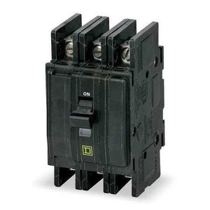 Thermal Magnetic Circuit Breaker, Miniature, QO Series, 240 VAC, 48 VDC, 15 A, 3 Pole, DIN Rail