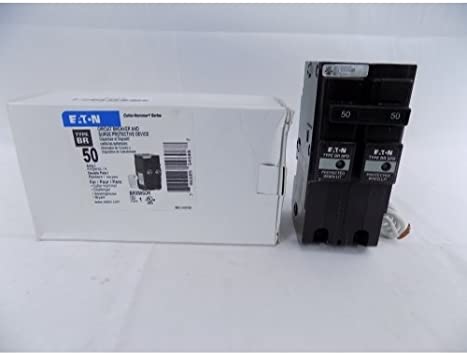 Eaton BR250SUR Breaker, Surge, 50A, 120/240V, 1PH, 2P, BR Series, 10kAIC