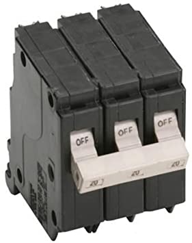 CH320 EATON CUTLER HAMMER 20 Amp, 3-Pole, Type CH Circuit Breaker, 10 kAIC, 240 VAC. TAN HANDLE 3P 20A