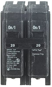 Eaton BR220 20 Amp Double Pole Circuit Breaker