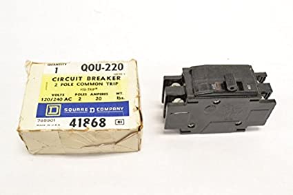 SQUARE D BY SCHNEIDER ELECTRIC QOU220 CIRCUIT BREAKER, THERMAL MAG, 2P, 20A