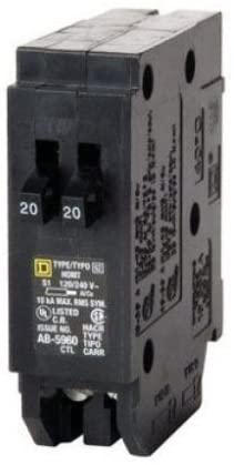 Square D HOMT2020 20/20 Amp Tandem Circuit Breaker, Brand Homeline *