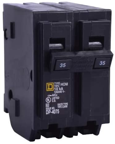 Square D HOM240 Miniature Circuit Breaker Standard Type, 40A, 2-Pole, 120/240VAC, HOM, HACR Rated