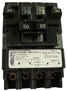 Siemens Q23050CT2 One 30Amp One 50 Amp Double Pole Quadplex Circuit Breaker