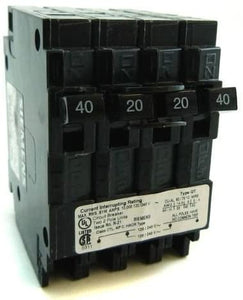 Siemens Q24020CT2 One 20Amp One 40-Amp Double Pole Quadplex Circuit Breaker