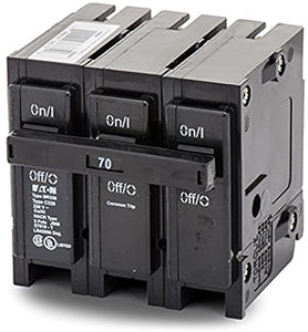 Br Series 3-Pole Breaker 70A Eaton Circuit Breakers BR370 786676368001 by Eaton