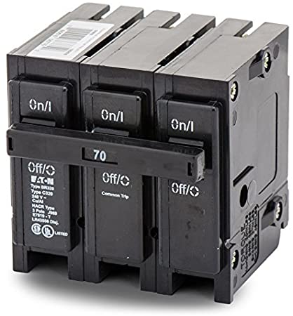 Br Series 3-Pole Breaker 70A Eaton Circuit Breakers BR370 786676368001 by Eaton