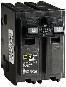 Your One Source HOM225CP 25a 2p Plug-On Circuit Breaker