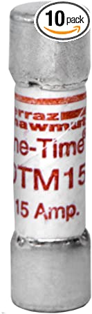 Mersen OTM15 250V 15A 1-0.5X13/32 Mid Fuse, 10-Pack