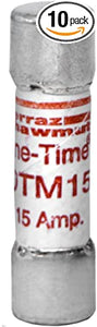 Mersen OTM15 250V 15A 1-0.5X13/32 Mid Fuse, 10-Pack