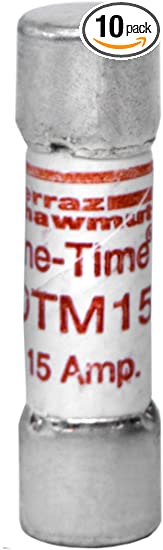 Mersen OTM15 250V 15A 1-0.5X13/32 Mid Fuse, 10-Pack