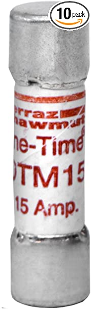 Mersen OTM15 250V 15A 1-0.5X13/32 Mid Fuse, 10-Pack