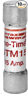 Mersen OTM15 250V 15A 1-0.5X13/32 Mid Fuse, 10-Pack