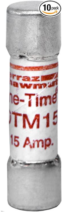 Mersen OTM15 250V 15A 1-0.5X13/32 Mid Fuse, 10-Pack