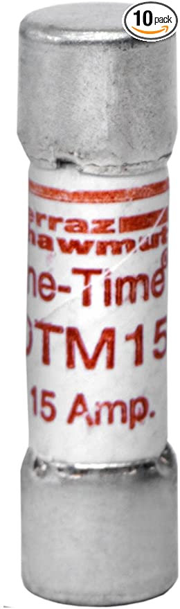 Mersen OTM15 250V 15A 1-0.5X13/32 Mid Fuse, 10-Pack