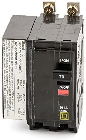 Square D 2 pole Bolt-On Circuit Breaker, 70 Amp, qob2701021 with shunt trip