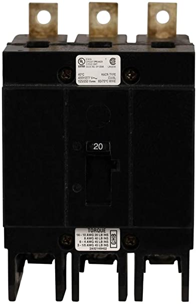 Eaton GHB3090 Bolt-On Mount Type GHB Molded Case Circuit Breaker 3-Pole 90 Amp 277/480 Volt AC 125/250 Volt DC