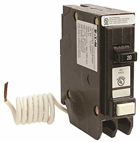 EATON 66C1405G11 Cl Series Single Pole Classified Gfci Breaker, Self-Test, 120-240 Volt, 20 Amps