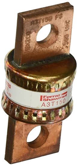 Mersen A3T Fast Acting/Class T Fuse, 300VAC/160VDC, 200kA AC/50kA DC, 150 Ampere, 1-1/16" Diameter x 2-7/16" Length