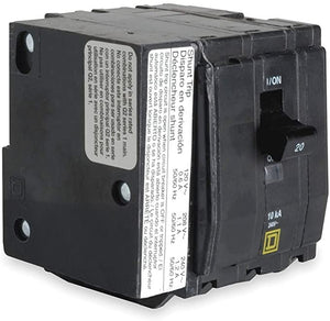 SCHNEIDER ELECTRIC Miniature 240-Volt 90-Amp QOB3901021 Molded Case Circuit Breaker 600V 125A