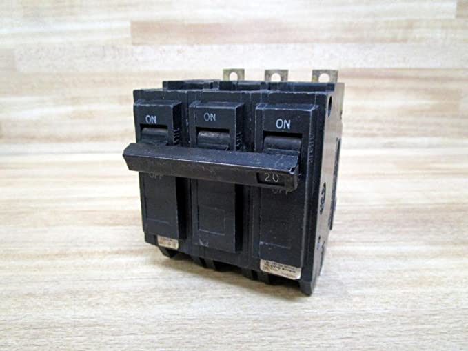 GE THQB32020 Bolt-On Mount Type THQB Miniature Circuit Breaker 3-Pole 20 Amp 240 Volt AC, COLOR