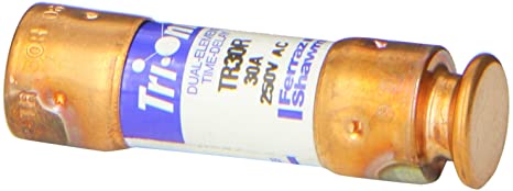 Mersen TR-R Tri-Onic Time-Delay/Class RK5 Fuse, 250VAC/160VDC, 200kA AC/20kA DC, 30 Ampere, 9/16" Diameter x 2" Length