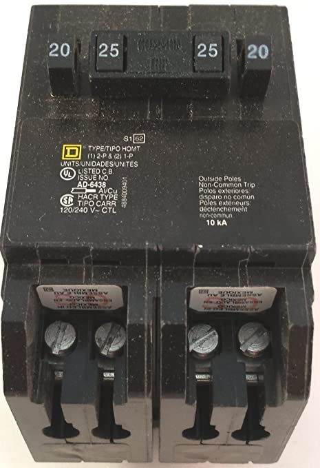 SQ D HOMT2020225 20/25A DUPLEXP 120/240V 10KAIC HOMELINE CIRCUIT BREAKER