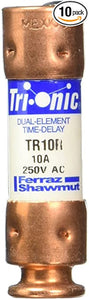 Mersen TR10R 250V 10A 2X9/16 Rk5 Time Delay Fuse, 10-Pack