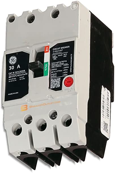 Refurbished General Electric GE TEYL3030B Circuit Breaker 3 Pole 30A 480/277V