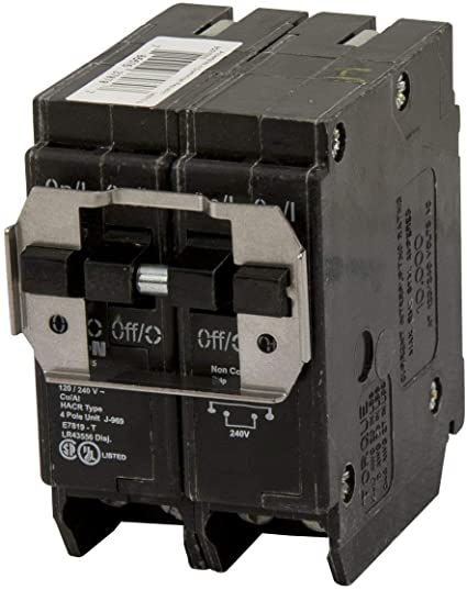 Eaton BQC220220 Plug-On Mount Type BQC Quadplex Circuit Breaker 4-Pole (2) 20 Amp 120/240 Volt
