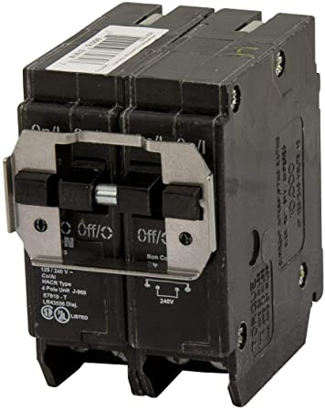 Eaton BQC220220 Plug-On Mount Type BQC Quadplex Circuit Breaker 4-Pole (2) 20 Amp 120/240 Volt