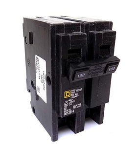 Square D Circuit Breaker, 100 Amp, 2-Pole, HOM2100