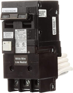 Siemens QF250A Breaker Ground Fault Circuit Interrupter, 50 Amp, 2 Pole, 240 Volt, 10,000 AIC