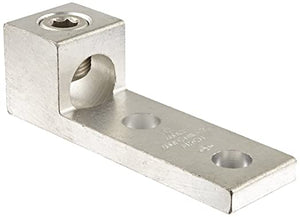 Dual Rated Mechanical Connector, Panelboard Lug, 600 MCM-2 AWG Wire Range, 9/16" Mouting Hole, 1.43" Width, 1.51" Height, 4.65" Length