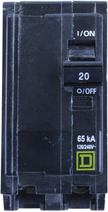 SCHNEIDER ELECTRIC Miniature 120/240-Volt 20-Amp QHB220 Molded Case Circuit Breaker 600V 100A