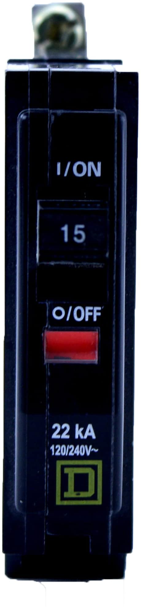 Square D Bolt-On Circuit Breaker, 15 Amp, QOB115