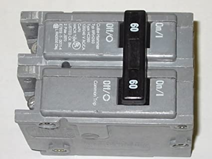 BRH260 EATON CUTLER HAMMER 22,000 IR, 60 AMP, 2 POLE BR SERIES CIRCUIT BREAKER, 22K, PLUG-IN, 60A 2P