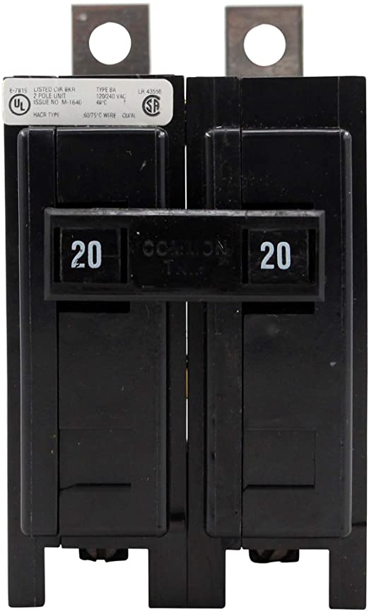 Eaton Cutler-Hammer Cutler Hammer BAB2020 20A 2 Pole Circuit Breaker, COLOR