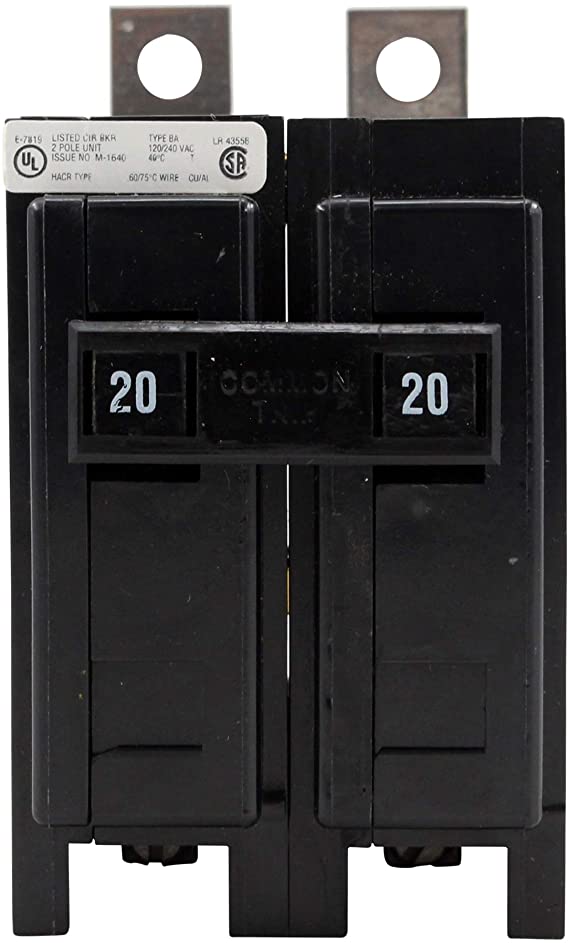 Eaton Cutler-Hammer Cutler Hammer BAB2020 20A 2 Pole Circuit Breaker, COLOR