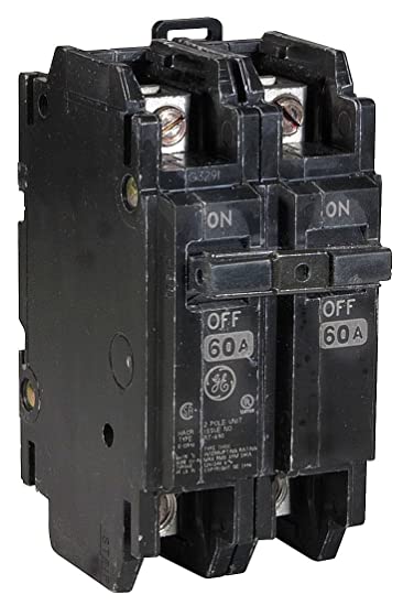 GEDIST GE Industrial THQC2160WL 35 mm DIN Rail Mount Type THQC Miniature Circuit Breaker 2-Pole 60 Amp 120/240 Volt AC