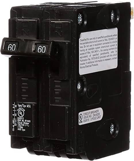 Murray MQ260 QO Replacement 60-Amp Double Pole Circuit Breaker