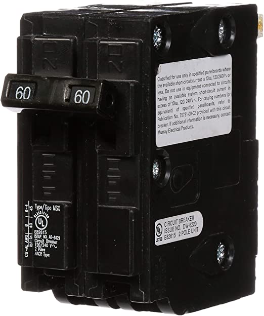 Murray MQ260 QO Replacement 60-Amp Double Pole Circuit Breaker