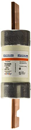 Mersen TR-R Tri-Onic Time-Delay/Class RK5 Fuse, 250VAC/250VDC, 200kA AC/20kA DC, 300 Ampere, 2-1/16" Diameter x 8-5/8" Length