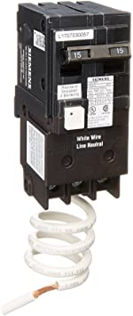 Siemens QF215A Ground Fault Circuit Interrupter, 15 Amp, 2 Pole, 120V, 10,000 Aic,